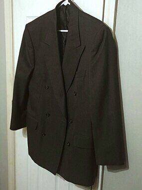 Corragio Men Greenish Gray Double Breasted Blazer Only  39R